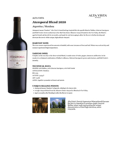 Atemporal Blend 2020 Fact Sheet