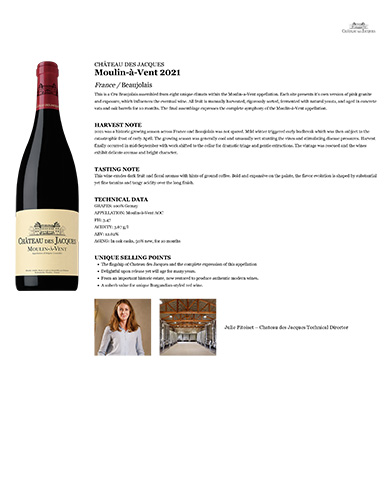 Moulin-à-Vent 2021 Fact Sheet