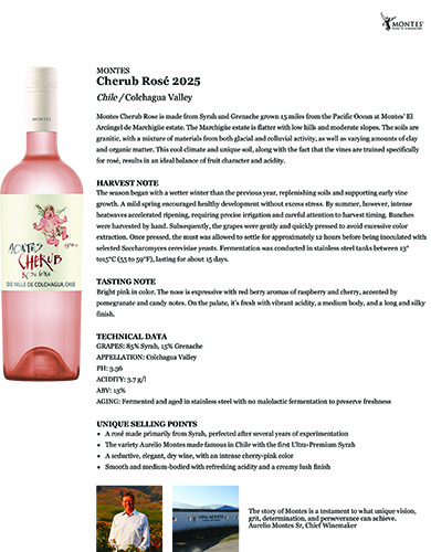 Cherub Rosé 2025 Fact Sheet