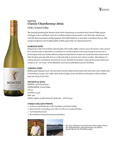 Classic Chardonnay 2023 Fact Sheet