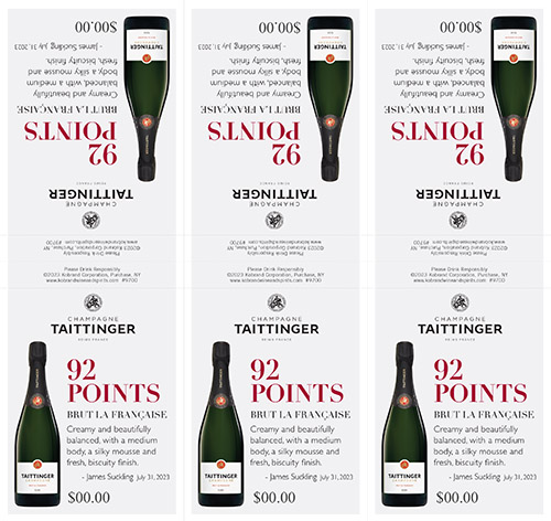 Prestige Brut Shelf Talker – 92 Points (Editable PDF)