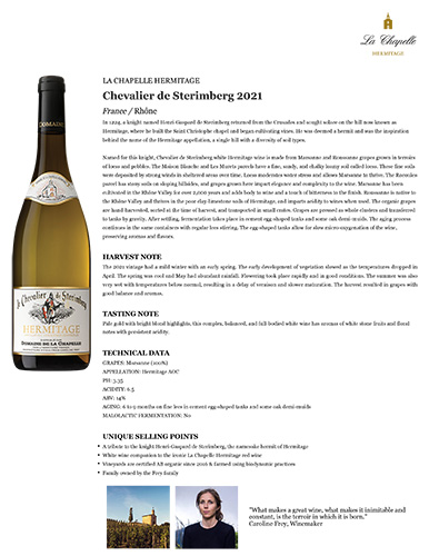 Chevalier de Sterimberg 2021 Fact Sheet
