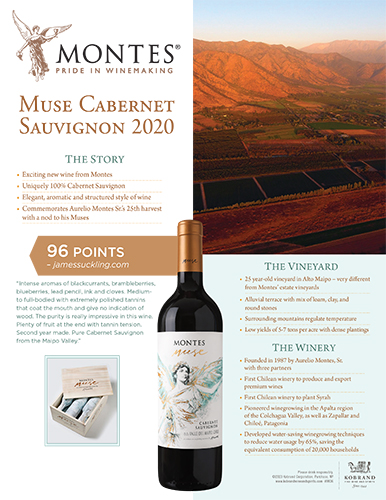 Montes Muse Cabernet Sauvignon 2020 Sell Sheet