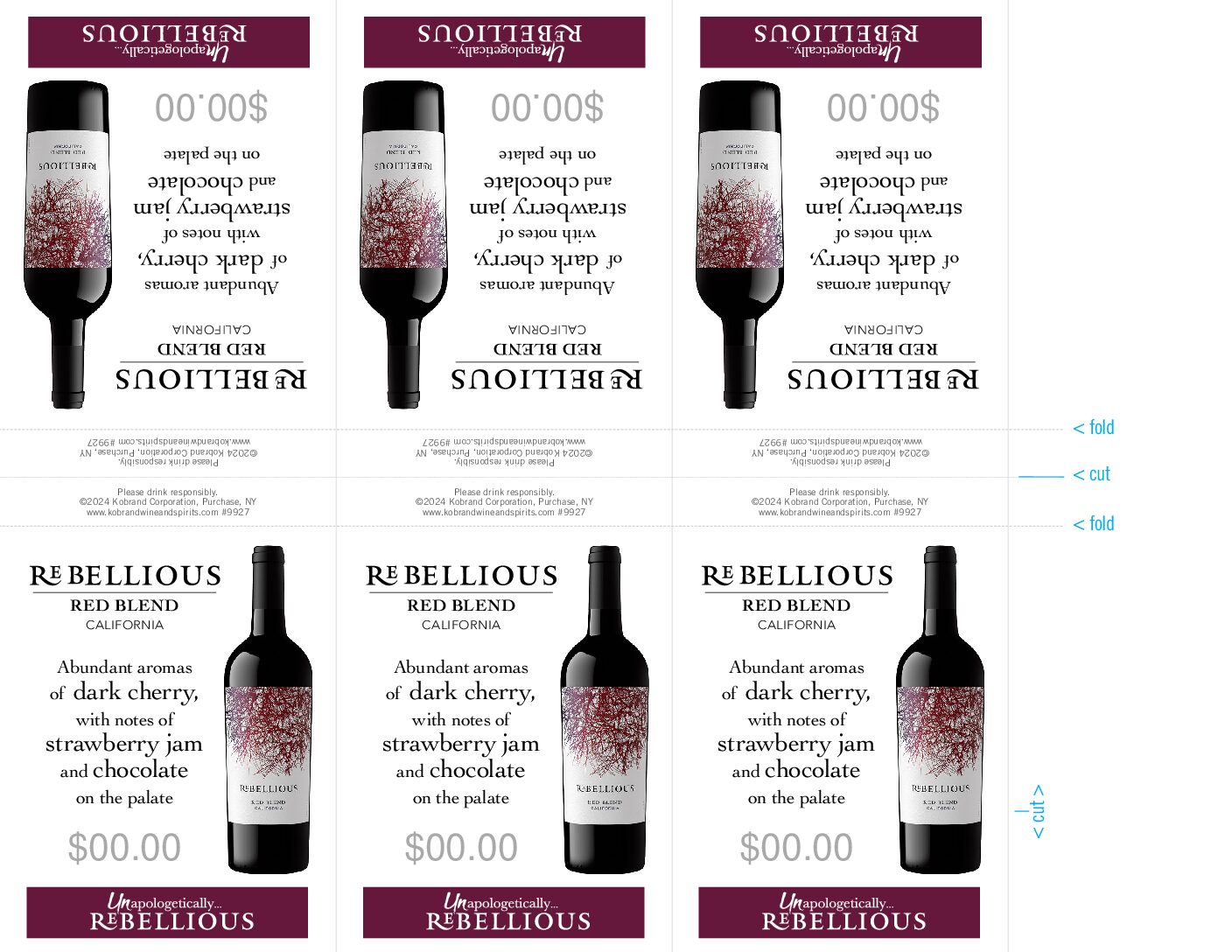 Rebellious Red Blend Shelf Talker