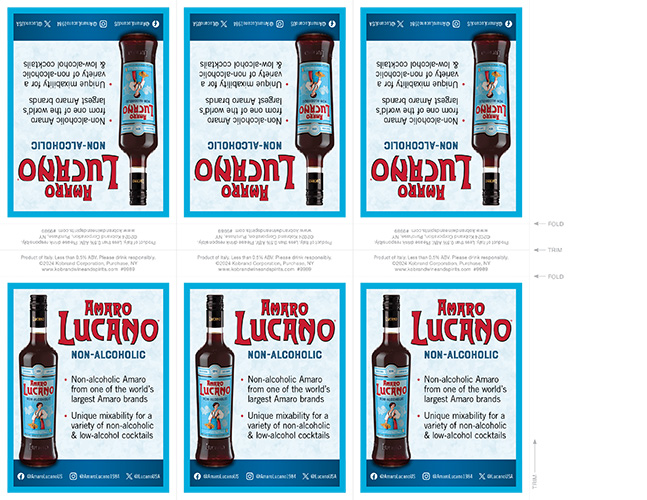 Amaro Lucano Non-Alcoholic Shelf Talker (Editable PDF)