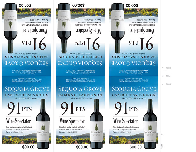 Sequoia Grove Cabernet Sauvignon 91pt WineSpectator Shelf Talker