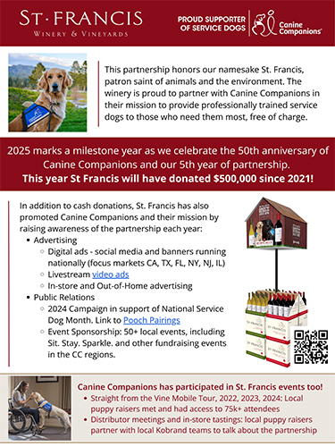 St. Francis and Canine Companions Partnership Sell Sheet