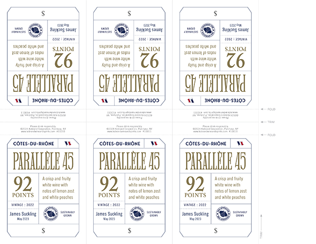 Parallèle 45 Côtes-du-Rhône Blanc 2022 Shelf Talker (Editable PDF)