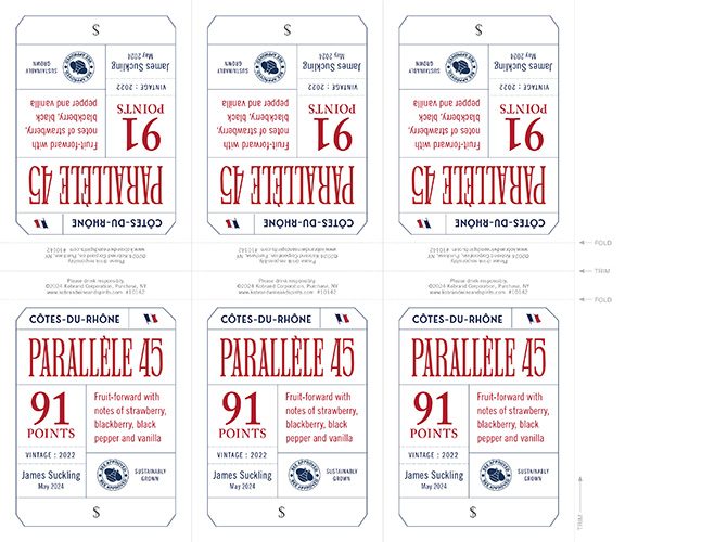 Parallèle 45 Côtes-du-Rhône Rouge 2022 Shelf Talker (Editable PDF)