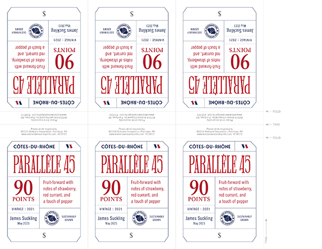 Parallèle 45 Côtes-du-Rhône Rouge 2021 Shelf Talker (Editable PDF)