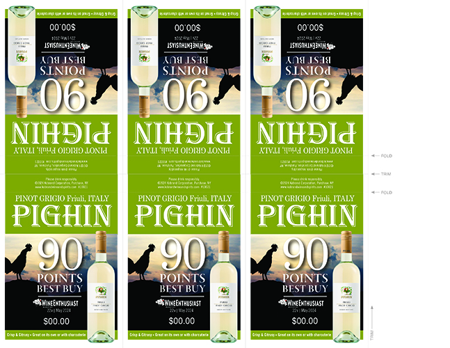 Pighin Pinot Grigio 2022 Shelf Talker WE 90 Pts