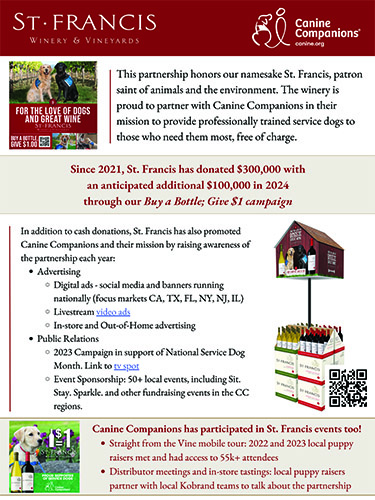 St. Francis and Canine Companions Partnership Sell Sheet