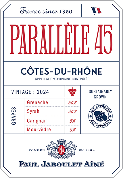 Parallèle 45 Côtes-du-Rhône Rouge 2024 Front Label