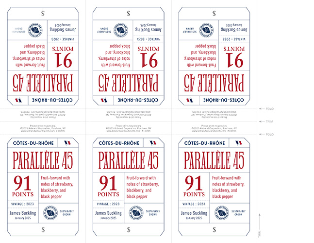 Parallèle 45 Côtes-du-Rhône Rouge 2023 Shelf Talker (Editable PDF)