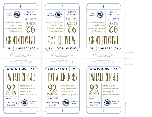 Parallèle 45 Côtes-du-Rhône Blanc 2023 Shelf Talker (Editable PDF)