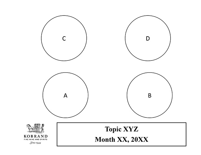 4 Glass Tasting Mat – Customizable (Black and White)