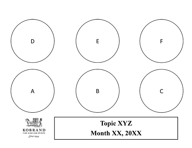6 Glass Tasting Mat – Customizable (Black and White)