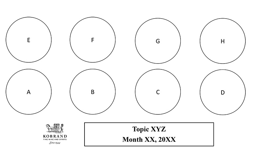 8 Glass Tasting Mat – Customizable (Black and White)