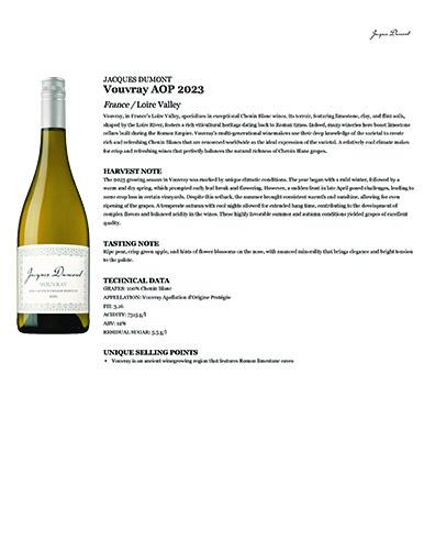 Vouvray AOP 2023 Fact Sheet
