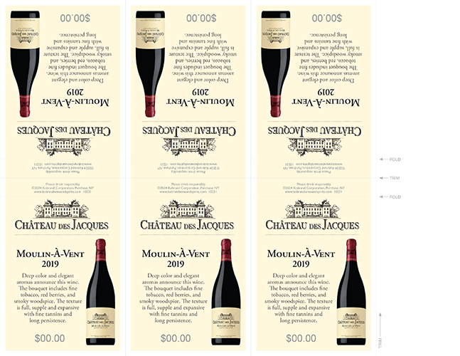 Moulin-à-Vent 2019 6-Up Shelf Talker (Editable PDF)