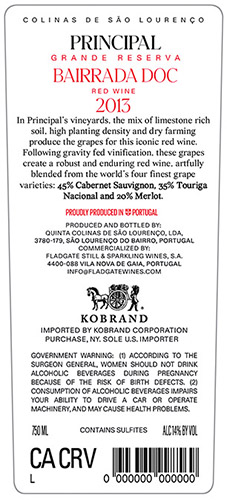 Grande Reserva 2013 Back Label