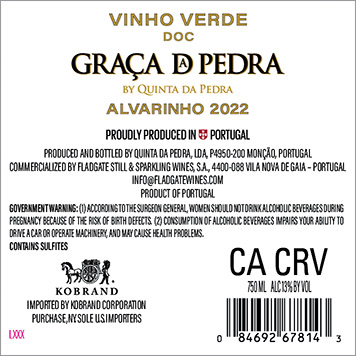 Graca da Pedra Alvarinho 2022 Back Label