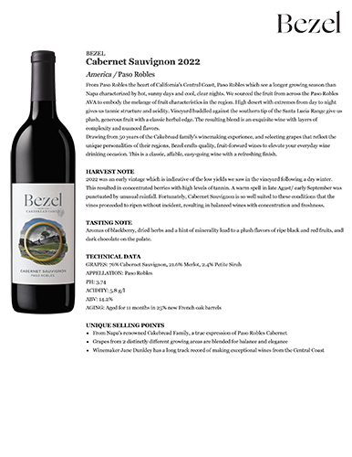 Cabernet Sauvignon 2022 Fact Sheet