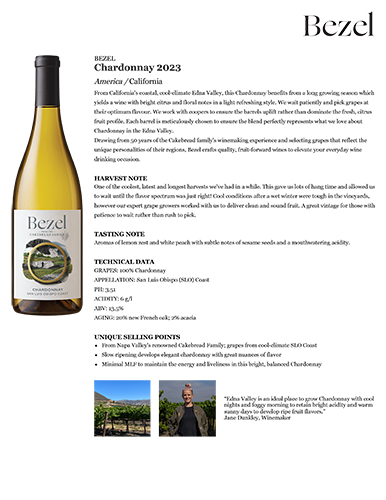 Chardonnay 2023 Fact Sheet