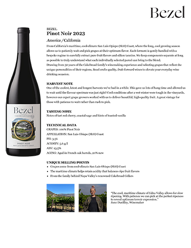 Pinot Noir 2023 Fact Sheet