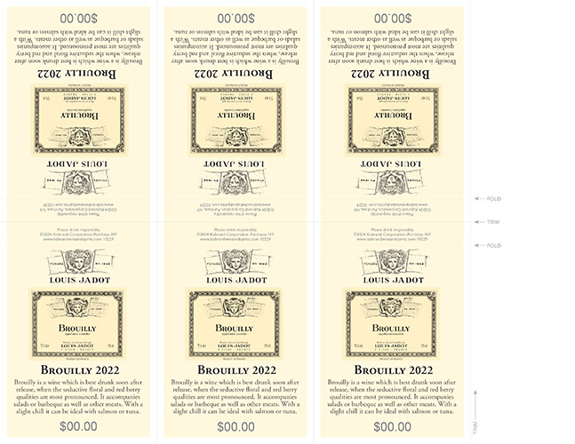 Louis Jadot Brouilly 6-Up Shelf Talker (Editable PDF)