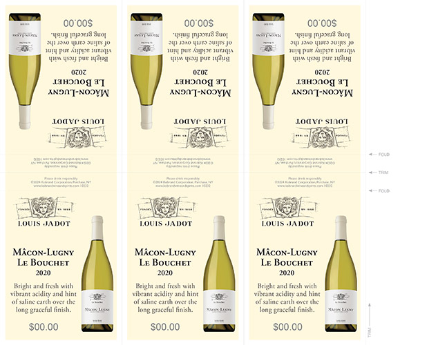 Louis Jadot Macon Lugny Le Bouchet 6-Up Shelf Talker (Editable PDF)