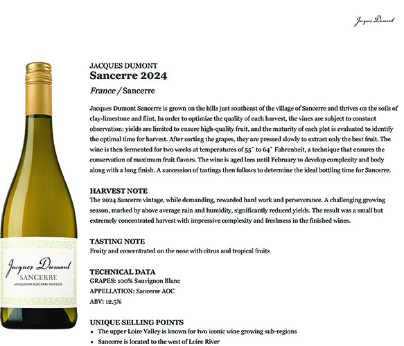 Sancerre 2024 Fact Sheet