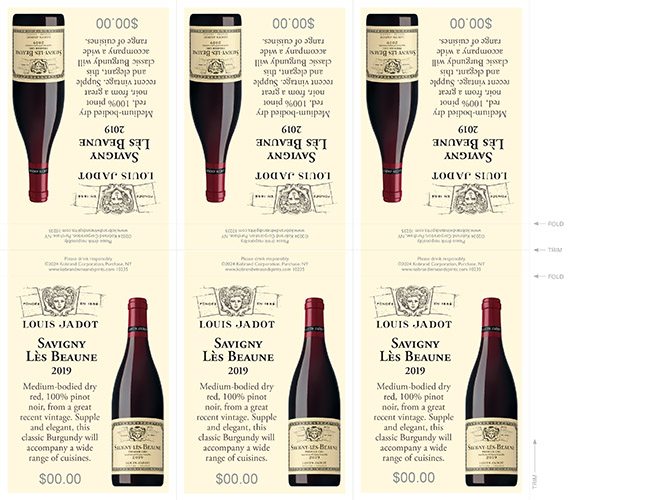 Louis Jadot Savigny-les-Beaune Premier Cru 6-Up Shelf Talker (Editable PDF)