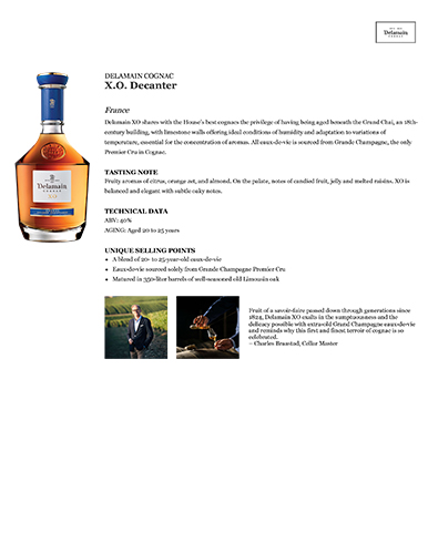 X.O. Decanter Fact Sheet