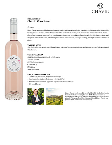Pierre Chavin Zero Rosé Fact Sheet