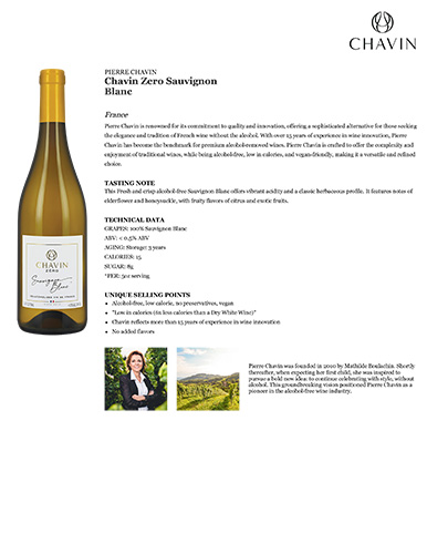 Pierre Chavin Zero Sauvignon Blanc Fact Sheet