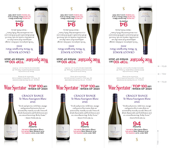 Te Muna Sauvignon Blanc 2023 Wine Spectator ‘Top 100’ Shelf Talker (Editable PDF)