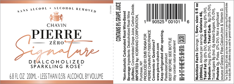 Pierre Chavin Zero Signature Sparkling Rosé Back Label (200 ml)