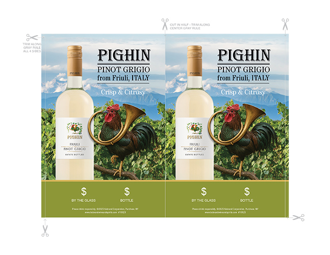 Pinot Grigio Friuli Insert Table Tent (Editable)