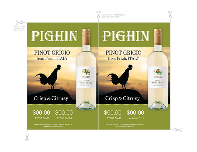 Pinot Grigio Friuli Insert Table Tent (Editable)