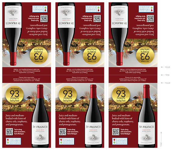 Sonoma County Pinot Noir 2022 Tasting Panel Shelf Talker – 93 Points