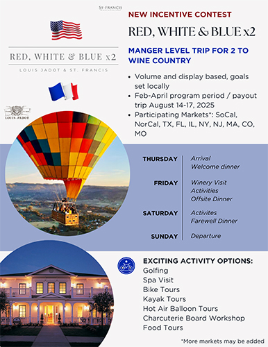 St. Francis and Louis Jadot Incentive Trip Sell Sheet