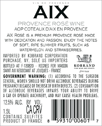 AIX Rosé 2024 Back Label (1.5L)