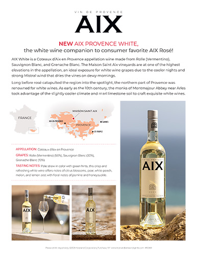 AIX Provence White Sell Sheet