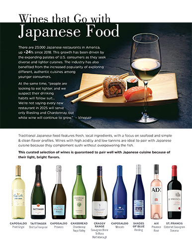 Kobrand Japanese Food Wine Pairing Sell Sheet