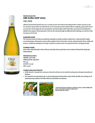 Olli Grillo DOP 2023 Fact Sheet