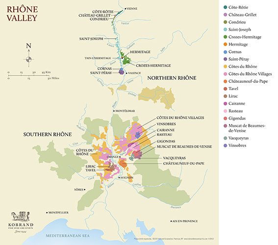 France – Map of Rhône Valley