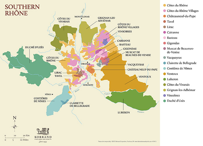 France – Map of Southern Rhône