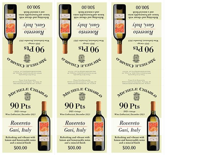 Rovereto Gavi del Comune di Gavi DOCG 2023 Shelf Talker – 90 Points (Editable PDF)