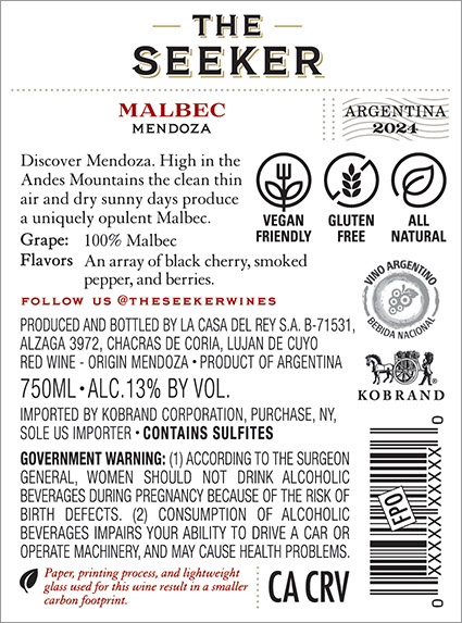 Malbec 2024 Back Label